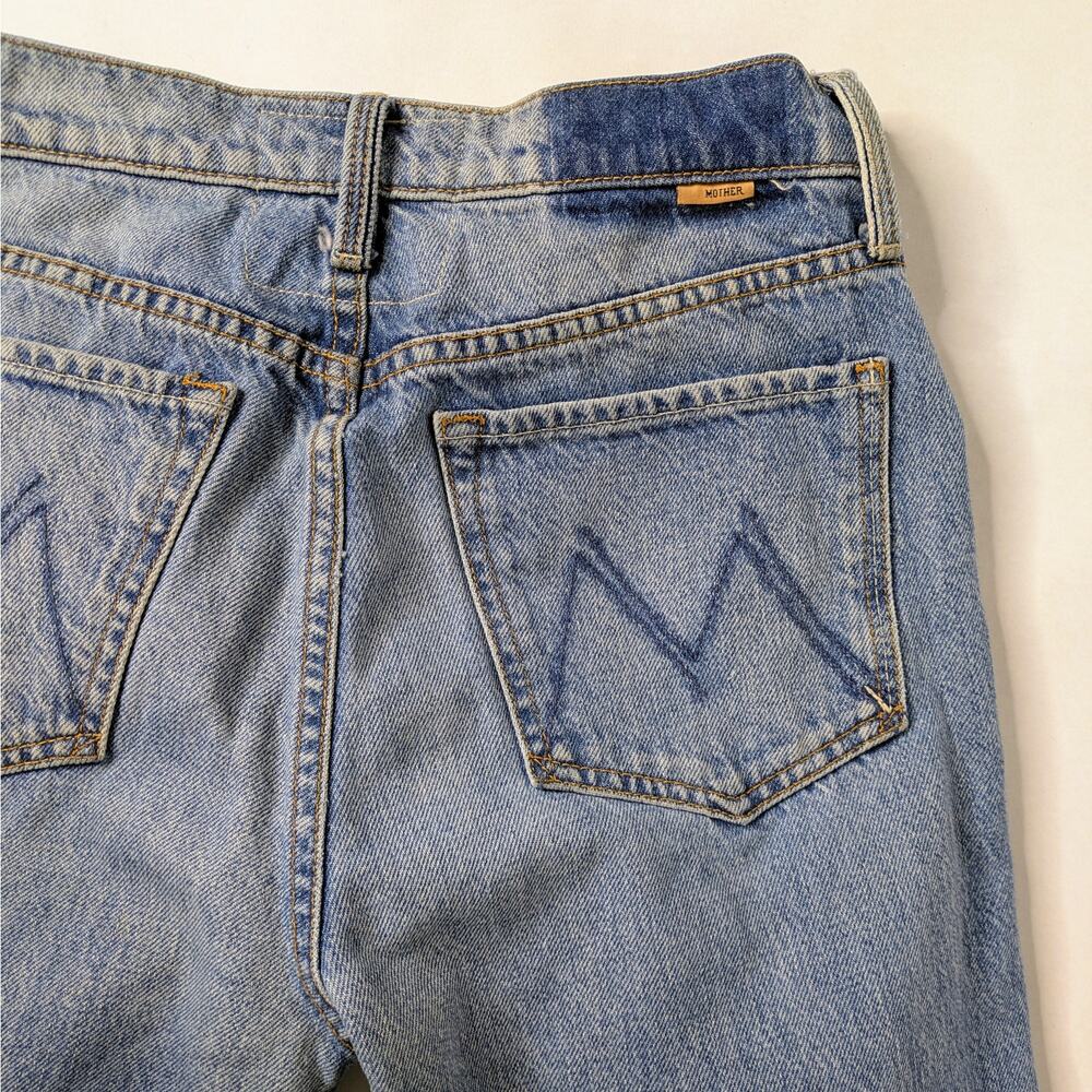 MOTHER Superior Tomcat Roller Jeans 26 Blue High Rise Wide Leg Button Fly Cotton - Picture 10 of 16